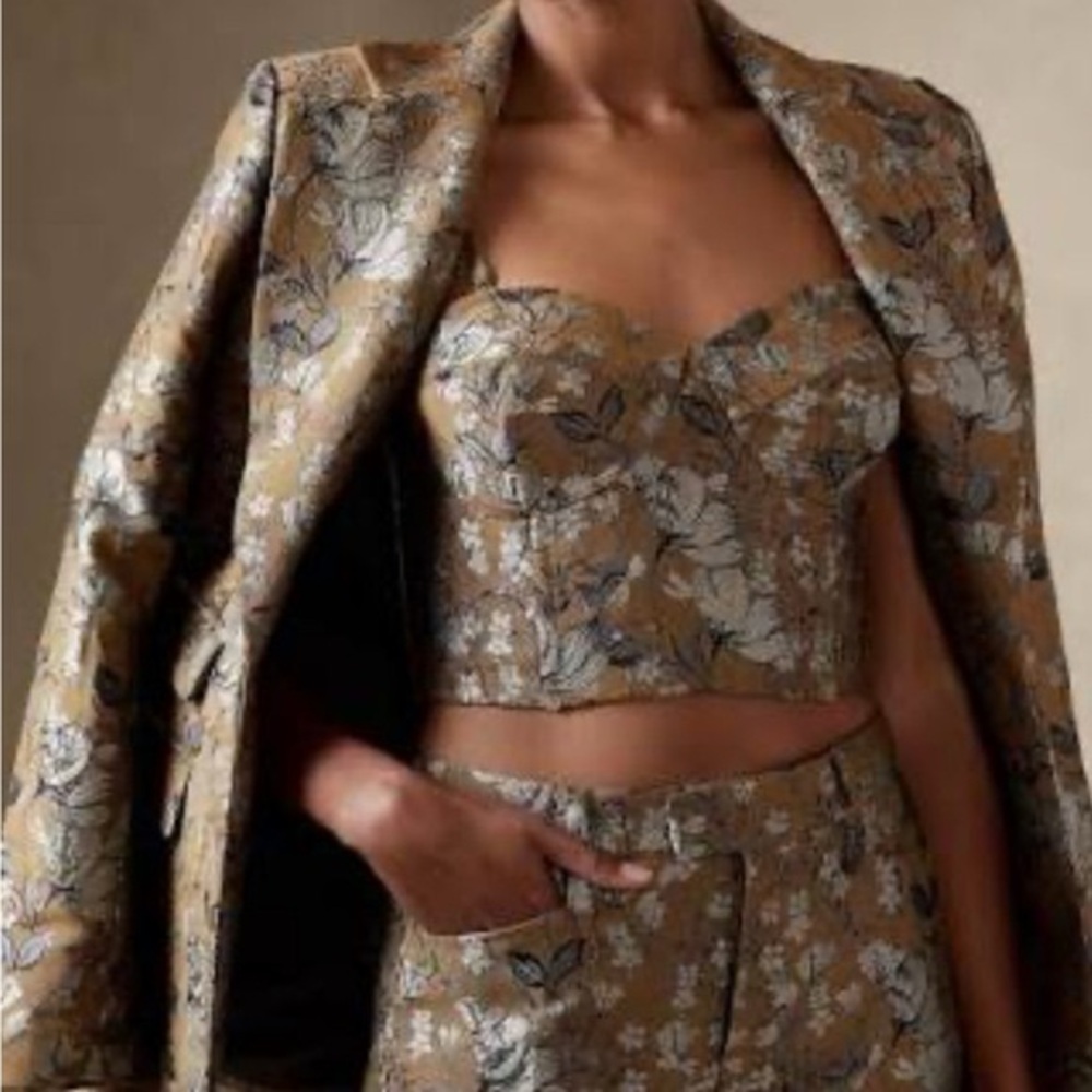 NWT Banana Republic Cora Brocade Bustier Top | size 0 - Picture 3 of 5